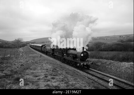 30120 piloti 'Manston' a Corfe Common, Swanage Railway. Foto Stock