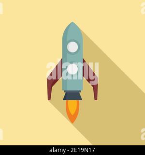 PR specialista razzo icona, stile piatto Illustrazione Vettoriale