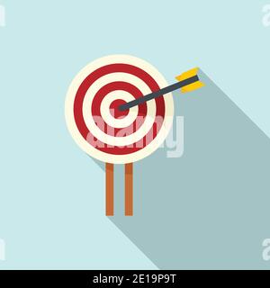 Icona target specialista PR, stile piatto Illustrazione Vettoriale
