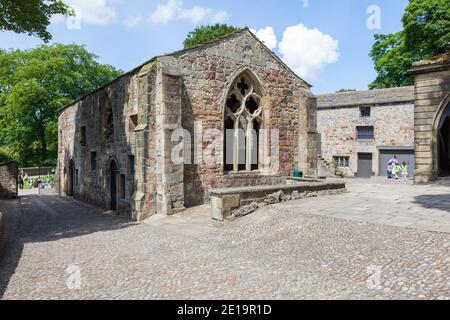 L'antica cappella di San Giovanni Evangelista a Skipton Castle, North Yorkshire Foto Stock