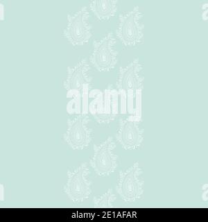 Paisley vettoriale consente di ripetere il bordo senza giunture. Modello storico tradizionale. Texture infinita alla moda per carta digitale, tessuto, sfondi, carta da imballaggio e tessuto. Illustrazione Vettoriale