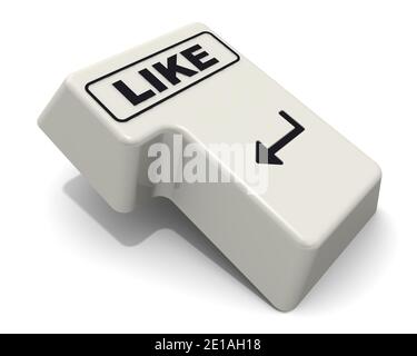 Il tasto Invio contrassegnato da SIMILE. Computer tasto Enter con parola nera COME isolata su sfondo bianco. Illustrazione 3D Foto Stock