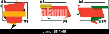 Set di modelli vuoti per quotazioni. Stile piatto. Isolato su sfondo bianco. Illustrazione Vettoriale