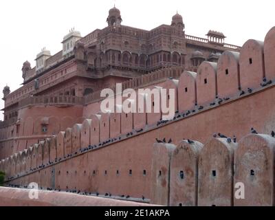 Facciata del forte Junagarh in Bikaner, Rajasthan Foto Stock