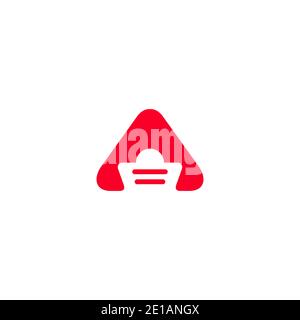 Initial A Letter and Basket Inside of Triangle logo design Concept, adatto per Supermarket o Società di Shopping Illustrazione Vettoriale