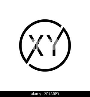 Modello vettoriale per il design del logo Creative Circle Letter XY. Design iniziale del logo XY in lettera collegata Illustrazione Vettoriale