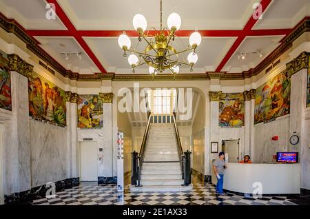 La lobby del Museo di Storia di Mobile è raffigurata, 24 agosto 2017, a Mobile, Alabama. Foto Stock