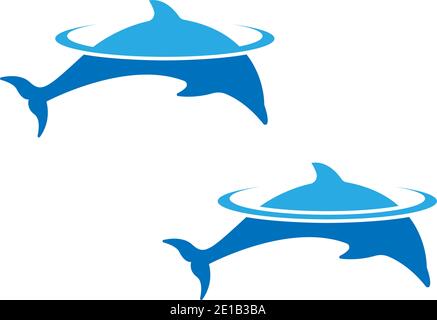 Illustrazione del modello vettoriale del concetto di disegno dell'icona del logo Dolphin Illustrazione Vettoriale