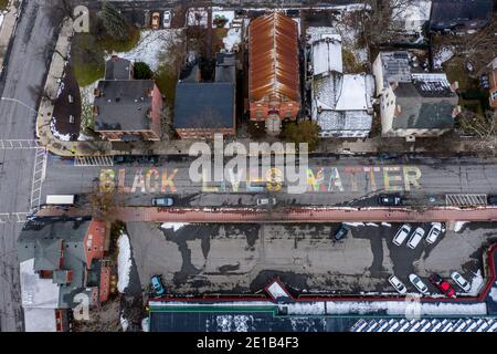 Black Lives Matter, BLM, Warren Street, Hudson, NY, USA Foto Stock