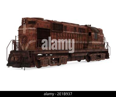 Locomotiva Diesel treno isolato Foto Stock