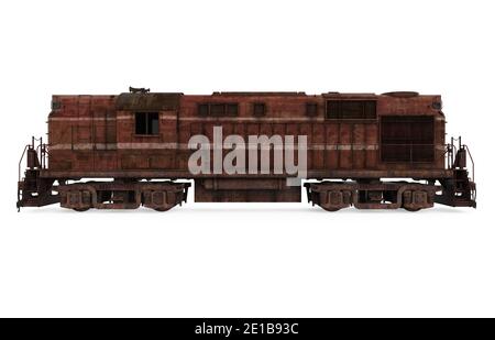 Locomotiva Diesel treno isolato Foto Stock
