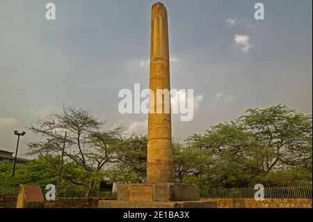 10 giu 2004 colonne di Ashokan a Delhi è a Northern Ridge vicino Mutiny Memorial e Hindu Rao Hospital. Delhi India Foto Stock