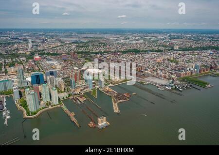 USA, New York: Vista aerea di Jersey City Foto Stock
