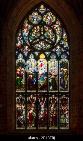 Vetrata, Cattedrale di St. Giles, Edimburgo, Scozia. Foto Stock