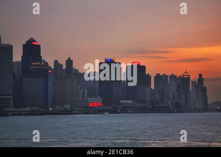 Victoria stretto in Hong Kong. Cina Foto Stock