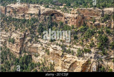 Il balcone Casa Mesa Verde National Park Colorado vista da Il Soda Canyon Overlook Trail Foto Stock