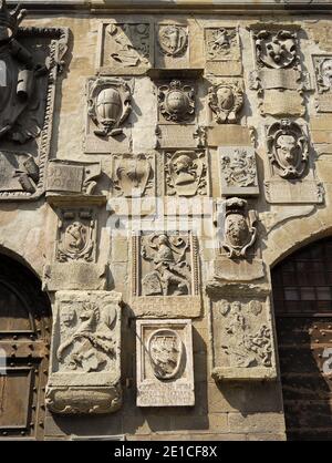 Arezzo Toscana Italia. Facciata del Palazzo Pretorio Biblioteca