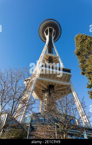 La Seattle Space Needle Tower a Seattle, Washington Foto Stock