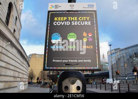 'Keep the City COVID Secure' Accedi alla città di Londra Foto Stock