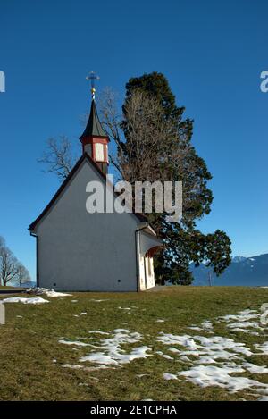 Piccola cappella a Gais in Svizzera 18.12.2020 Foto Stock