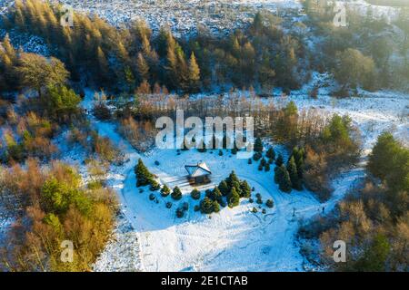 Il memoriale di guerra coreano scozzese, Witchcraig, West Lothian, Scozia, Regno Unito Foto Stock