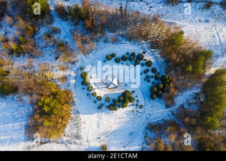 Il memoriale di guerra coreano scozzese, Witchcraig, West Lothian, Scozia, Regno Unito Foto Stock