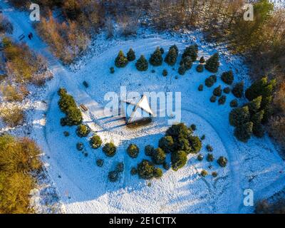 Il memoriale di guerra coreano scozzese, Witchcraig, West Lothian, Scozia, Regno Unito Foto Stock