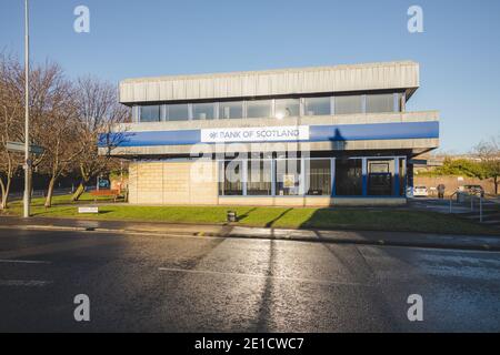 Edimburgo, Scozia - 6 gennaio 2021: Sede della Banca di Scozia Comely Bank. Bank of Scotland è una banca commerciale con sede a Edimburgo, in Scozia. Foto Stock