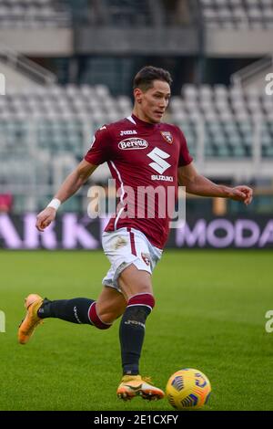 SASA Lukic del Torino FC durante la Serie UNA partita di calcio tra Torino FC e Hellas Verona FC allo Stadio Olimpico Grande Torino il 6 gennaio 2021 i. Foto Stock