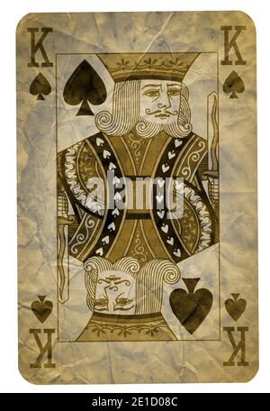 Vintage carte da gioco di abito Spades, isolato su sfondo bianco - alta qualità. XXL Foto Stock