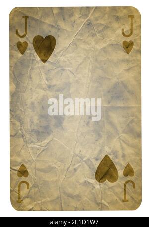 Vintage carte da gioco di cuori vestito isolato su sfondo bianco - alta qualità. XXL Foto Stock
