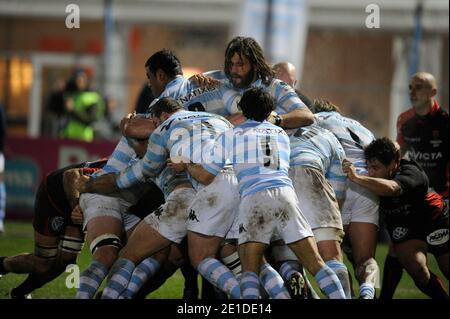 Lionel Nallet di Racing-Metro durante la Top 14 Rugby match, Racing-Metro vs Tolone, a Colombes, Francia, il 9 gennaio 2011. Racing-Metro ha vinto il 15-12. Foto di Henri Szwarc/ABACAPRESS.COM Foto Stock