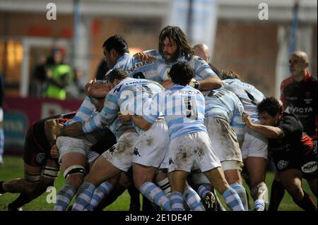 Lionel Nallet di Racing-Metro durante la gara francese Top 14 Rugby, Racing-Metro vs Toulon a Colombes, Francia, il 9 gennaio 2011. Racing-Metro ha vinto il 15-12. Foto di Henri Szwarc/ABACAPRESS.COM Foto Stock