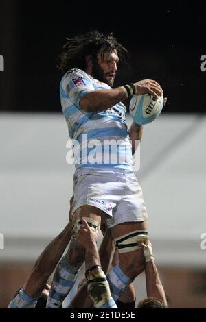 Lionel Nallet di Racing-Metro durante la gara francese Top 14 Rugby, Racing-Metro vs Toulon a Colombes, Francia, il 9 gennaio 2011. Racing-Metro ha vinto il 15-12. Foto di Henri Szwarc/ABACAPRESS.COM Foto Stock