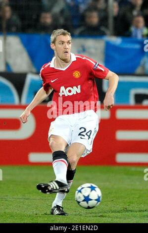 Darren Fletcher of Man Utd durante la partita della Champions League tra Olympique de Marseille e Manchester United FC allo Stade Velodrome il 23 febbraio 2011 a Marsiglia, Francia. Foto di Stephane Reix/ABACAPRESS.COM Foto Stock