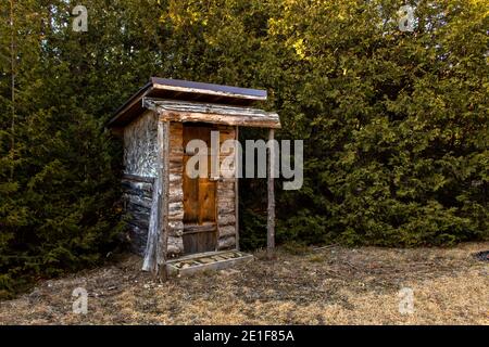 Cabina in legno canadese costruita a mano Foto Stock