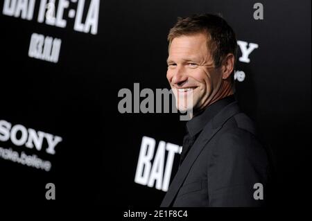 Aaron Eckhart arriva alla prima di 'Battle : Los Angeles' a Los Angeles, California, l'8 marzo 2011. Foto di Lionel Hahn/ABACAPRESS.COM Foto Stock