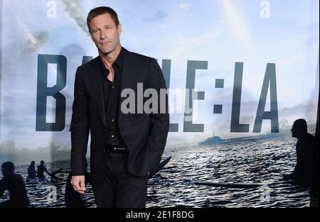 Aaron Eckhart arriva alla prima di 'Battle : Los Angeles' a Los Angeles, California, l'8 marzo 2011. Foto di Lionel Hahn/ABACAPRESS.COM Foto Stock