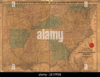 La nuova mappa militare di Lloyd del confine e degli stati del sud Foto Stock