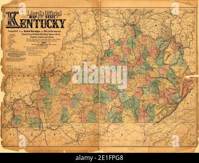 Mappa ufficiale di Lloyd dello Stato del Kentucky Foto Stock