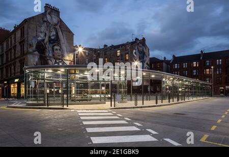 Partick Interchange, una nuova stazione degli autobus presso il centro di trasporti integrato di Glasgow, Scozia, Regno Unito. Foto Stock