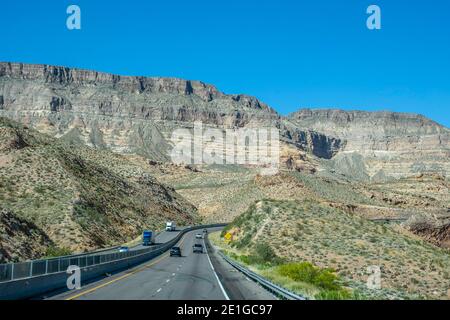 Le creste della montagna nel Parco Nazionale di Zion, Utah Foto Stock