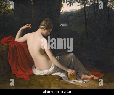 Louis Hersent - Pandora reclining in un paesaggio boscoso. Foto Stock