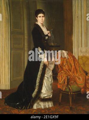 Louis Roux Ritratto di Mme Aubry-Vites 1878. Foto Stock