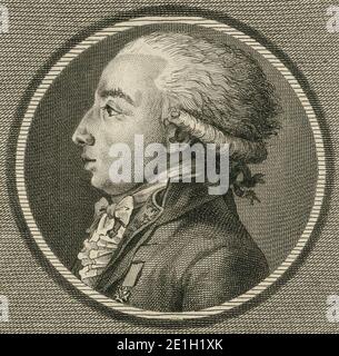 Louis-Marthe de Gouy d'Arsy (Voyez, Malbeste & Moreau, 1789-1791) 2. Foto Stock