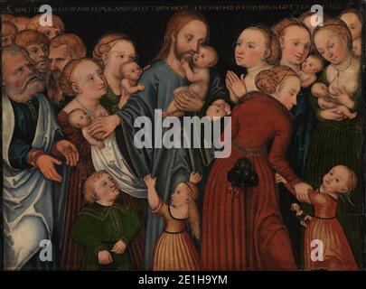 Lucas Cranach d.Ä. - Cristo benedice i bambini Foto Stock
