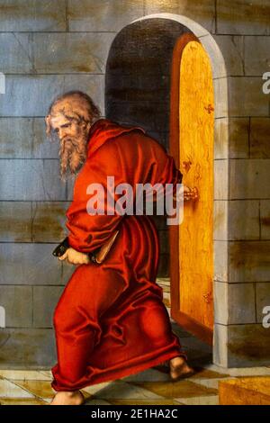 Lucas Cranach der Ältere-Passionszyklus-Fusswaschung-Detail-4800. Foto Stock