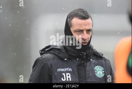 Tranent, Ormiston, East Lothian.Scotland. UK .7th January 21 sessione di formazione del manager iberniano Jack Ross per la partita di Premiership Scozzese con il credito celtico: eric mcowat/Alamy Live News Foto Stock