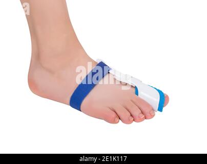 Separatore alluce valgus, strumento per la cura dei piedi. Correttore livellatore stecca strumenti pedicure ortopedici ortopedici. Foto Stock