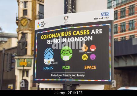 "I casi di coronavirus stanno risanando a Londra", City of London. Foto Stock